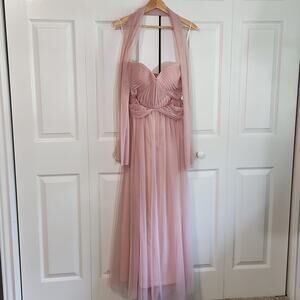 Birdy Grey Women's Formal Bridesmaid Gown In Christina Rose Quartz Size Med